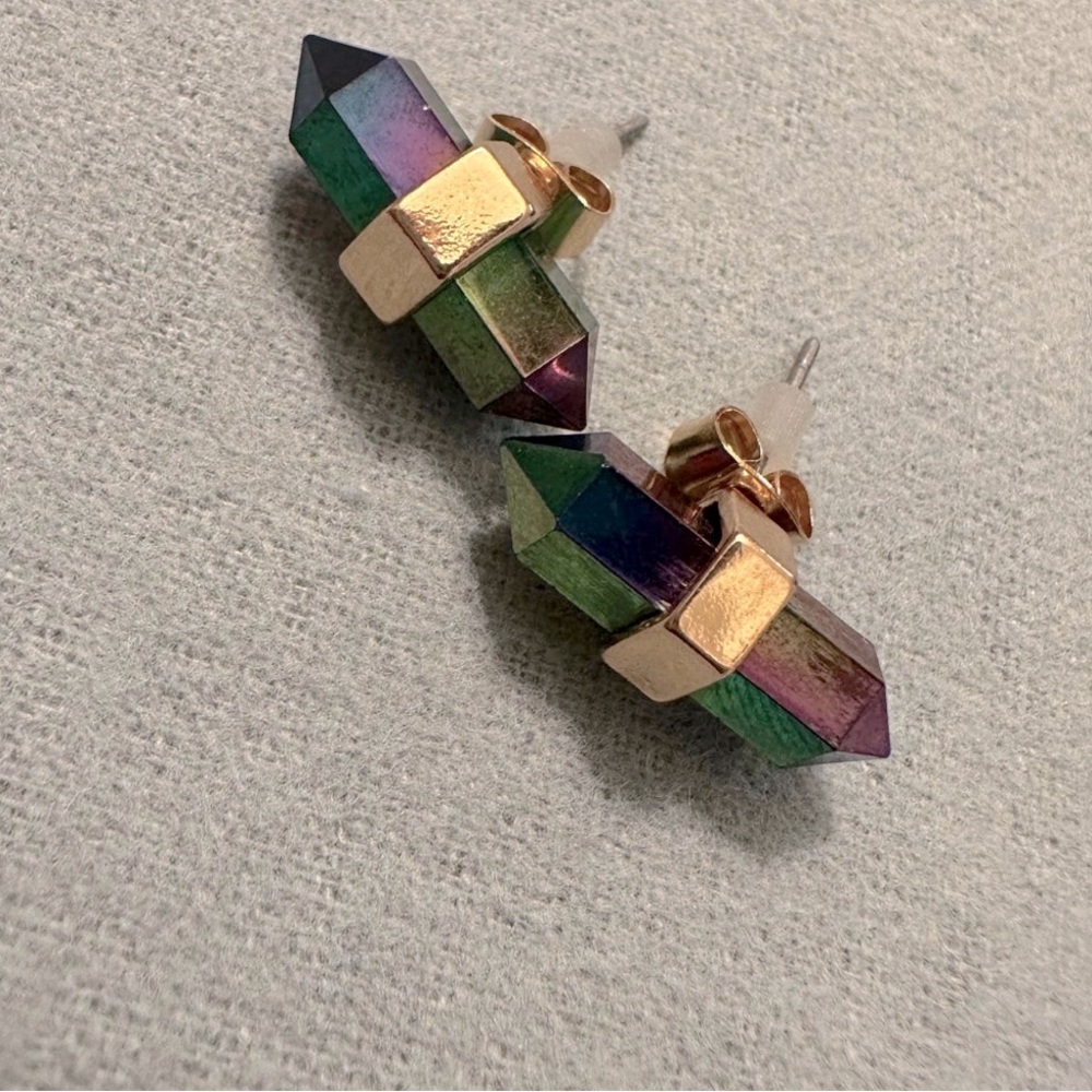Labrodorite Stud Earrings! Hypoallergenic